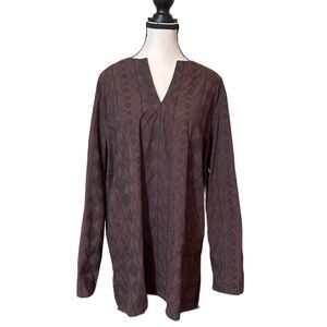 Lands’ End Brown Cotton Tunic 1X